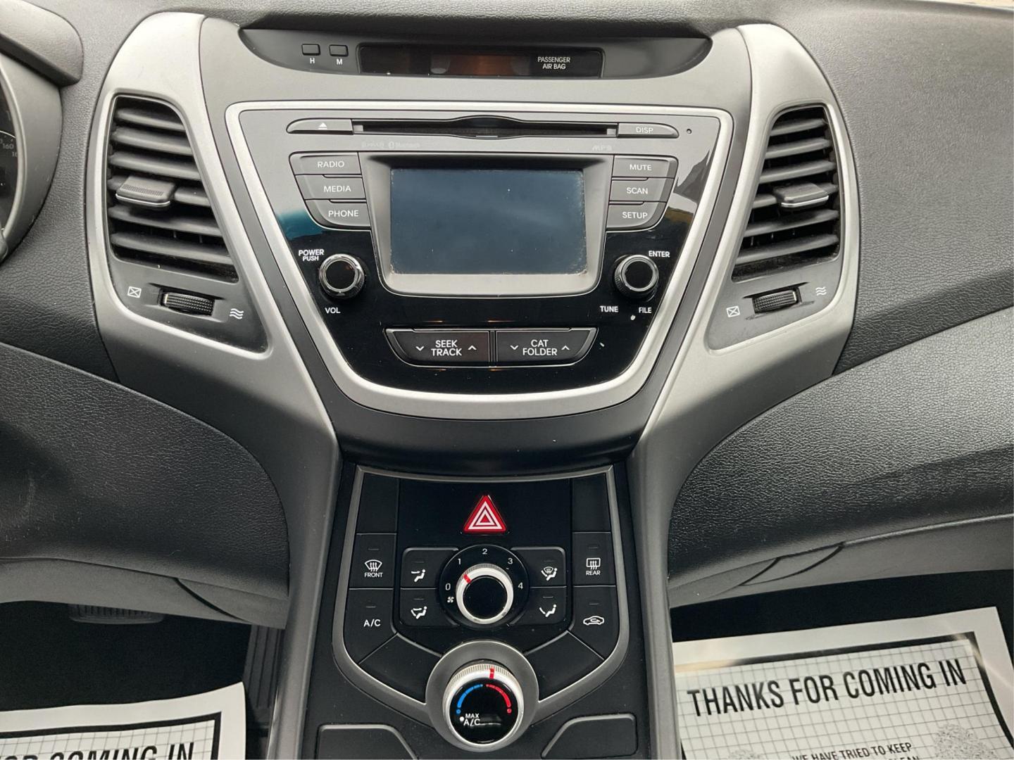 2015 Hyundai Elantra SE 6AT (KMHDH4AE0FU) with an 1.8L L4 DOHC 16V engine, 6-Speed Automatic transmission, located at 880 E. National Road, Vandalia, OH, 45377, (937) 908-9800, 39.891918, -84.183594 - 2015 Hyundai Elantra SE 6AT - Photo#12