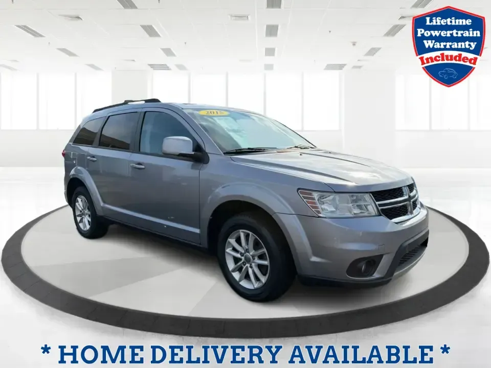 2015 Billet Silver Metallic CC Dodge Journey SXT (3C4PDCBG3FT) with an 3.6L V6 DOHC 24V engine, 6-Speed Automatic transmission, located at 8750 N County Rd 25A, Piqua, OH, 45356, (937) 908-9800, 40.164391, -84.232513 - Pack up the kids, cue up a road-trip playlist, and point the GPS toward your next weekend getaway-this 2015 Dodge Journey SXT is the kind of roomy, comfortable SUV that fits real life in West Central Ohio. Whether you're commuting up I75, running errands along N County Rd 25A, or heading toward down- Photo#0