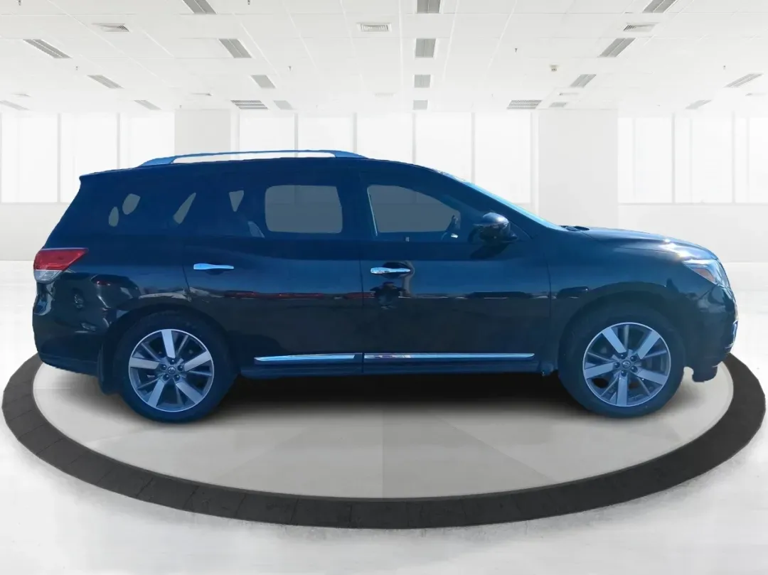 2013 Super Black Nissan Pathfinder Platinum 4WD (5N1AR2MMXDC) with an 3.5L V6 DOHC 24V engine, Continuously Variable Transmission transmission, located at 401 Woodman Dr, Riverside, OH, 45431, (937) 908-9800, 39.760899, -84.123421 - Picture your next weekend: the kids loaded up for a day at the National Museum of the U.S. Air Force, a cooler in the back for a picnic at Riverscape MetroPark, and plenty of room for friends or gear-without feeling cramped on I675 or Route 35. This 2013 Nissan Pathfinder Platinum 4WD is built for r - Photo#1