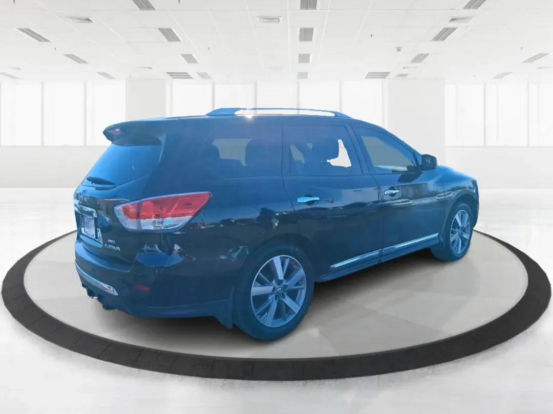 2013 Super Black Nissan Pathfinder Platinum 4WD (5N1AR2MMXDC) with an 3.5L V6 DOHC 24V engine, Continuously Variable Transmission transmission, located at 401 Woodman Dr, Riverside, OH, 45431, (937) 908-9800, 39.760899, -84.123421 - Picture your next weekend: the kids loaded up for a day at the National Museum of the U.S. Air Force, a cooler in the back for a picnic at Riverscape MetroPark, and plenty of room for friends or gear-without feeling cramped on I675 or Route 35. This 2013 Nissan Pathfinder Platinum 4WD is built for r - Photo#2