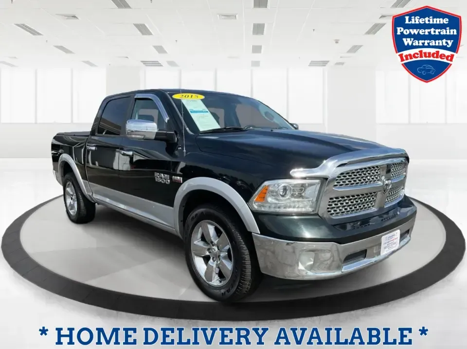 2015 Ram 1500 Laramie Crew Cab SWB 4WD (1C6RR7NT7FS) with an 5.7L V8 OHV 16V engine, 8-Speed Automatic transmission, located at 880 E. National Road, Vandalia, OH, 45377, (937) 908-9800, 39.891918, -84.183594 - **Unlock Your Weekend Adventures with the 2015 Ram 1500 Laramie Crew Cab 4WD at Jamestown Auto Sales!**<br /> <br /> Are you ready to elevate your lifestyle with a vehicle that combines power, comfort, and versatility? Look no further than this 2015 Ram 1500 Laramie Crew Cab SWB, the ultimate truck - Photo#0