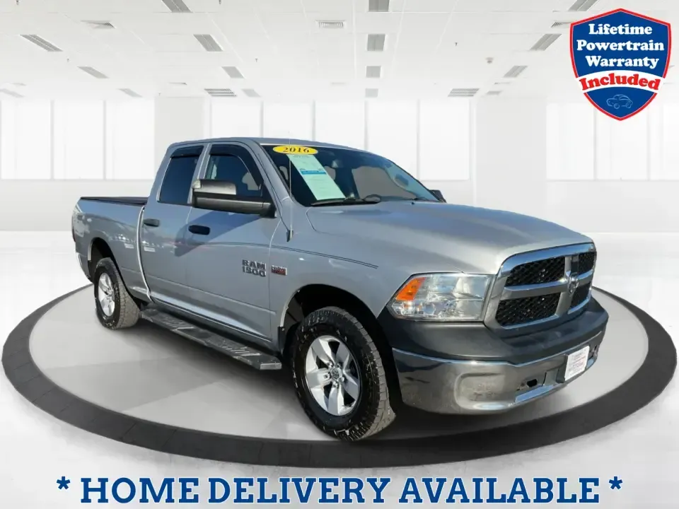 2016 Ram 1500 Tradesman (1C6RR7FT3GS) with an 5.7L V8 OHV 16V engine, 6A transmission, located at 1230 East Main St, Xenia, OH, 45385, (937) 908-9800, 39.688026, -83.910172 - Looking for a reliable vehicle that seamlessly fits into your active lifestyle? Look no further than this robust 2016 Ram 1500 Tradesman, available now at Advantage Car and Credit in Moraine, OH. This quad cab truck is not just a vehicle; it's a gateway to adventure, perfect for weekend getaways, tr - Photo#0
