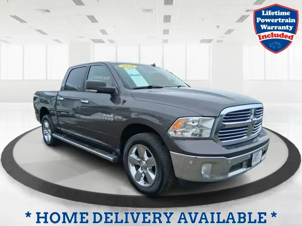 2016 Ram 1500 Big Horn (3C6RR7LT8GG) with an 5.7L V8 OHV 16V engine, 6A transmission, located at 1230 East Main St, Xenia, OH, 45385, (937) 908-9800, 39.688026, -83.910172 - Picture your next Saturday: you've got the boat hitched up, the cooler packed, and the whole crew riding comfortably to Caesar Creek-then Monday morning it's back to the commute with confidence in any Ohio weather. This 2016 Ram 1500 Big Horn Crew Cab 4WD is built for real life in Moraine: hauling, - Photo#0