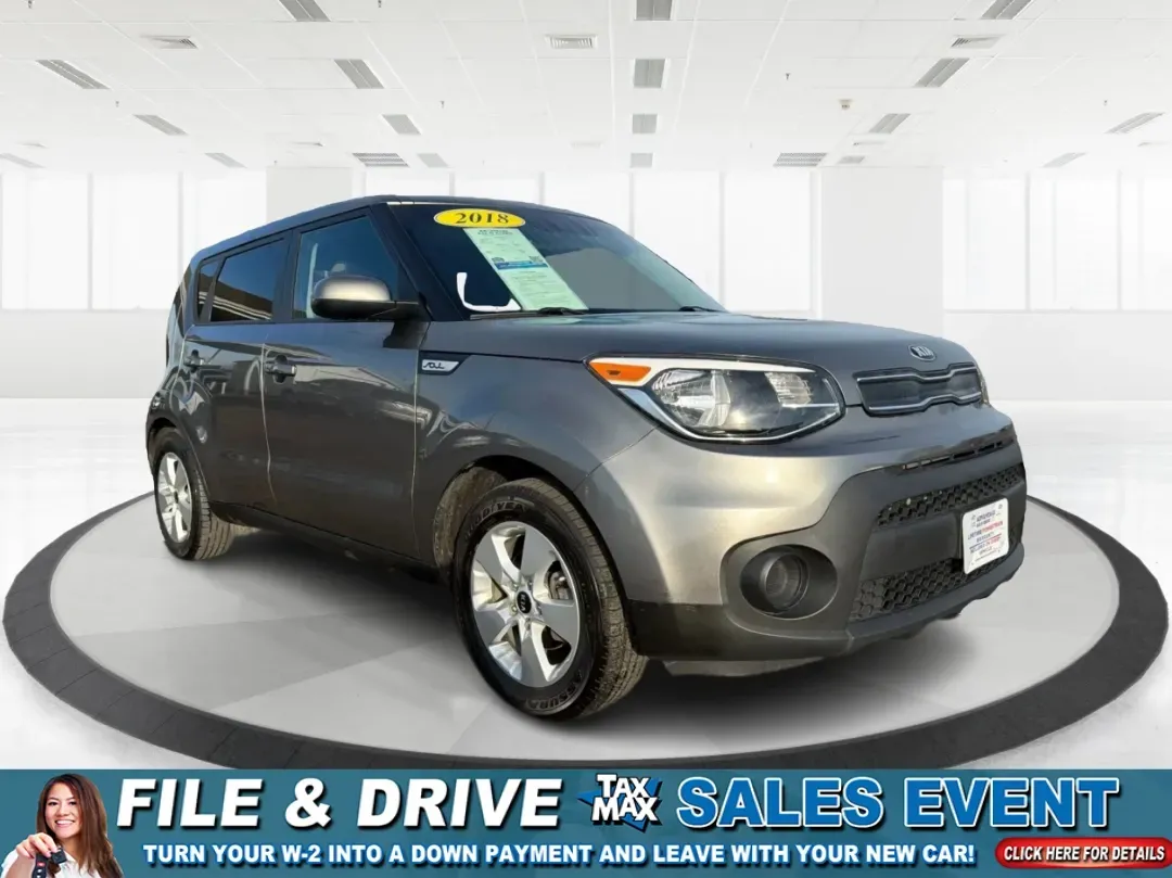 2018 Kia Soul Base (KNDJN2A22J7) with an Other engine, located at 1184 Kauffman Ave, Fairborn, OH, 45324, (937) 908-9800, 39.807072, -84.030914 - Need a practical daily driver that can handle the school run, the work commute, and spontaneous weekend trips without draining your budget? This 2018 Kia Soul Base in sleek Gray is the kind of easy-to-live-with hatchback that fits real life in Fairborn-roomy for friends or family, simple to park dow - Photo#0