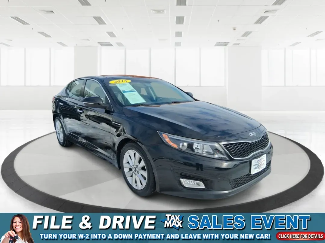 2015 Kia Optima EX (5XXGN4A78FG) with an Theta II 2.4L I-4 gasoline direct injection engine, located at 401 Woodman Dr, Riverside, OH, 45431, (937) 908-9800, 39.760899, -84.123421 - If your week is packed with I675 commuting, school drop-offs, and the occasional dinner run to The Greene or a weekend drive out toward Wright-Patterson Air Force Base, this 2015 Kia Optima EX is the kind of sedan that keeps life moving comfortably-without draining your budget. Finished in sleek Ebo - Photo#0
