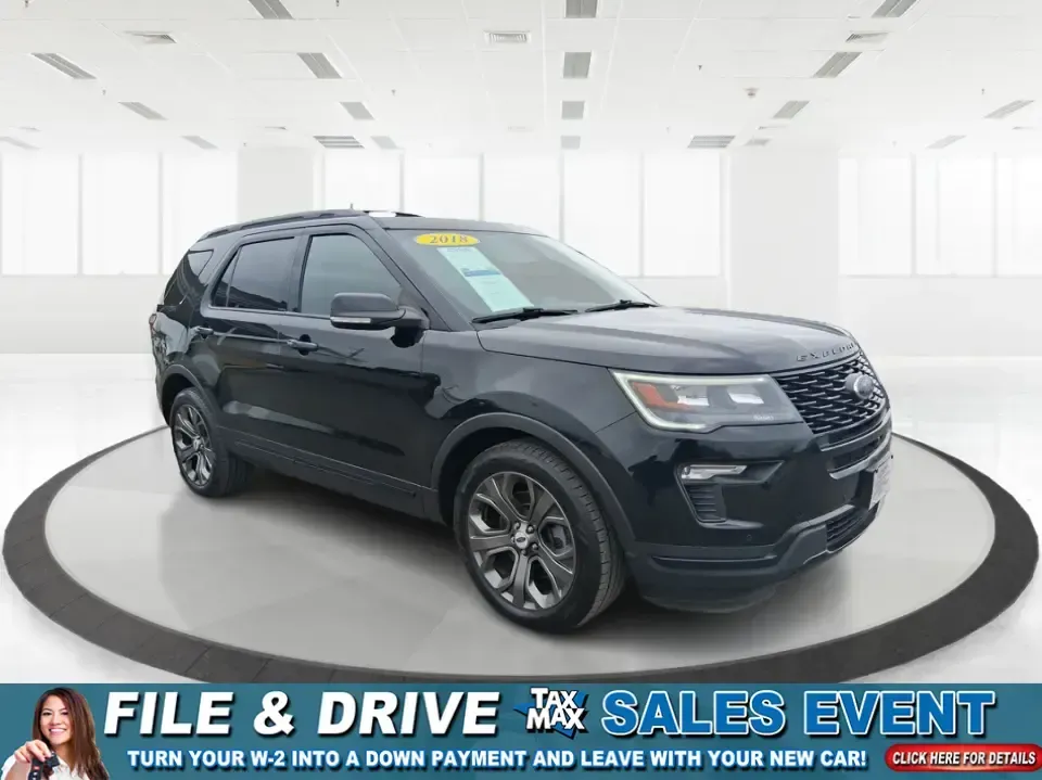 2018 Ford Explorer Sport (1FM5K8GT1JG) with an EcoBoost 3.5L V-6 gasoline direct injection engine, 6A transmission, located at 401 Woodman Dr, Riverside, OH, 45431, (937) 908-9800, 39.760899, -84.123421 - Life moves fast in the Miami Valley-school drop-offs, long commutes, weekend tournaments, and spontaneous road trips down I675 or over to Downtown Dayton-and you need an SUV that can keep up comfortably in every season. This 2018 Ford Explorer Sport in Shadow Black is built for families, commuters, - Photo#0