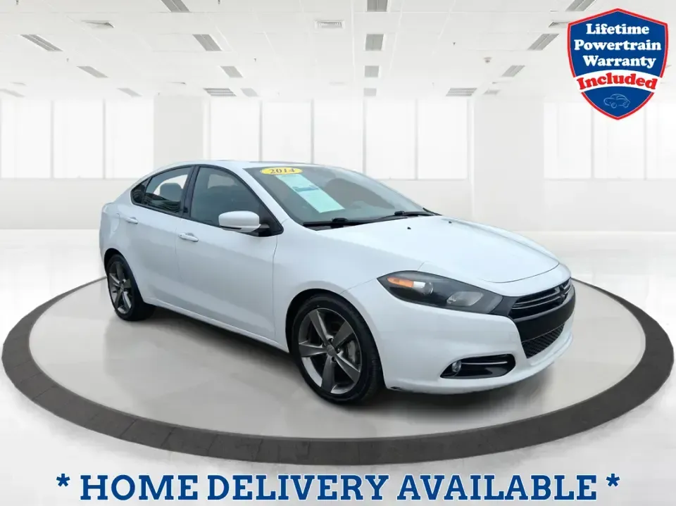 2014 Dodge Dart GT (1C3CDFEB0ED) with an MultiAir 2.4L I-4 variable valve control engine, located at 1099 N County Rd 25A , Troy, OH, 45373, (937) 908-9800, 40.057079, -84.212883 - Need a smart, sporty commuter that feels upscale for daily runs between Moraine and downtown Dayton, yet still has the comfort for weekend getaways to Carillon Historical Park or a Reds day trip? This 2014 Dodge Dart GT in Bright White Clearcoat is the kind of sedan that fits real life-easy to park, - Photo#0