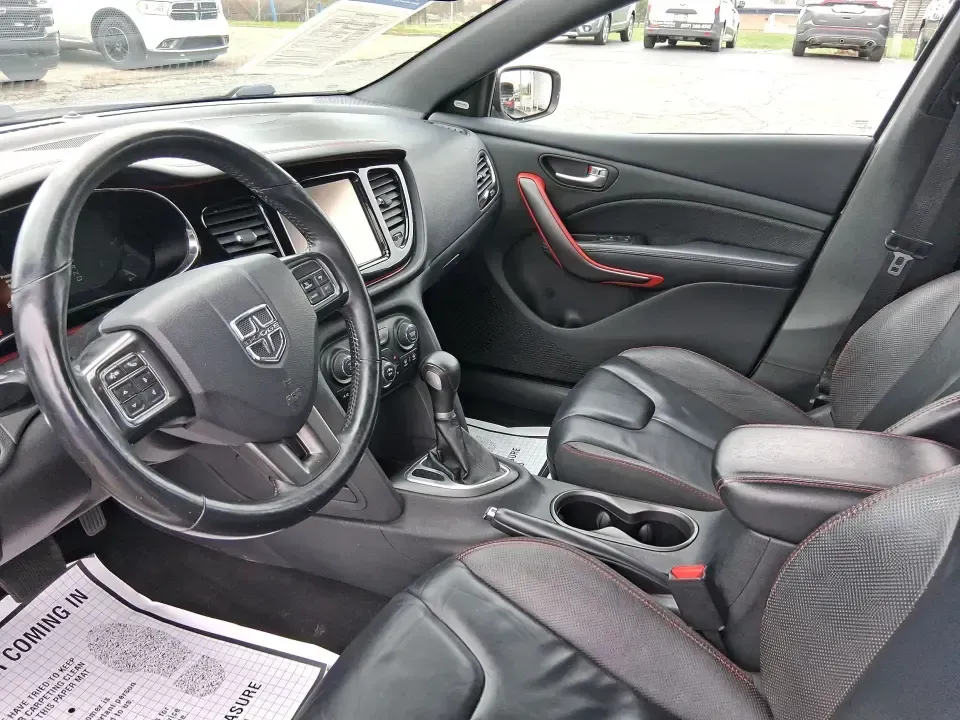 2014 Dodge Dart GT (1C3CDFEB0ED) with an MultiAir 2.4L I-4 variable valve control engine, located at 1099 N County Rd 25A , Troy, OH, 45373, (937) 908-9800, 40.057079, -84.212883 - Need a smart, sporty commuter that feels upscale for daily runs between Moraine and downtown Dayton, yet still has the comfort for weekend getaways to Carillon Historical Park or a Reds day trip? This 2014 Dodge Dart GT in Bright White Clearcoat is the kind of sedan that fits real life-easy to park, - Photo#9