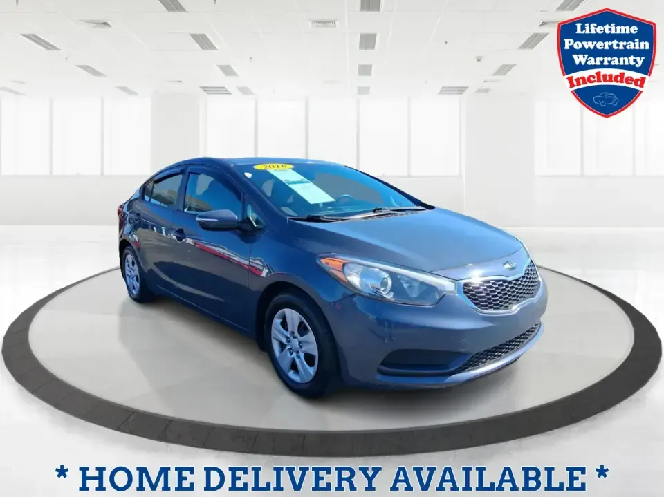 2016 Kia Forte LX (KNAFX4A63G5) with an 1.8L I-4 DOHC engine, 6-Speed Automatic transmission, located at 1951 S Dayton Lakeview Rd., New Carlisle, OH, 45344, (937) 908-9800, 39.890999, -84.050255 - Need a dependable commuter that still feels comfortable for weekend plans around the Miami Valley? This **2016 Kia Forte LX** in **Steel Blue Metallic** is a smart, budget-friendly sedan that fits real life in **Fairborn, Ohio**-whether you're driving to Wright-Patterson AFB, heading to class, or cr - Photo#0