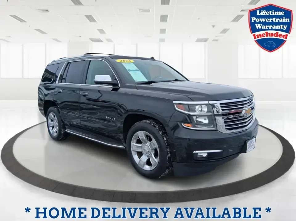 2015 Chevrolet Tahoe LTZ (1GNSKCKC9FR) with an EcoTec3 5.3L V-8 gasoline direct injection engine, 6-Speed Automatic transmission, located at 8750 N County Rd 25A, Piqua, OH, 45356, (937) 908-9800, 40.164391, -84.232513 - Big family weekend at Indian Lake, a road-trip up I-75, or a daily commute with room for coworkers and gear-this 2015 Chevrolet Tahoe LTZ 4WD is built for the kind of life that doesn't fit in a small SUV. Finished in sleek Black and powered by the EcoTec3 5.3L V8 with a smooth 6-speed automatic tran - Photo#0