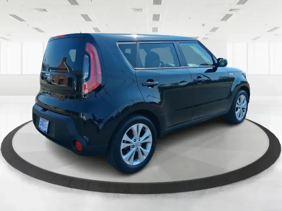 2015 Kia Soul + (KNDJP3A56F7) with an 2.0L L4 DOHC 16V engine, 6-Speed Automatic transmission, located at 880 E. National Road, Vandalia, OH, 45377, (937) 908-9800, 39.891918, -84.183594 - Need a city-friendly ride that fits real life-school drop-offs, a long commute to Dayton, and quick weekend runs to the Greene or Riverscape-without feeling huge or hard to park? This 2015 Kia Soul + in Shadow Black is built for busy schedules and active lifestyles, offering SUV-like space in an eas- Photo#2