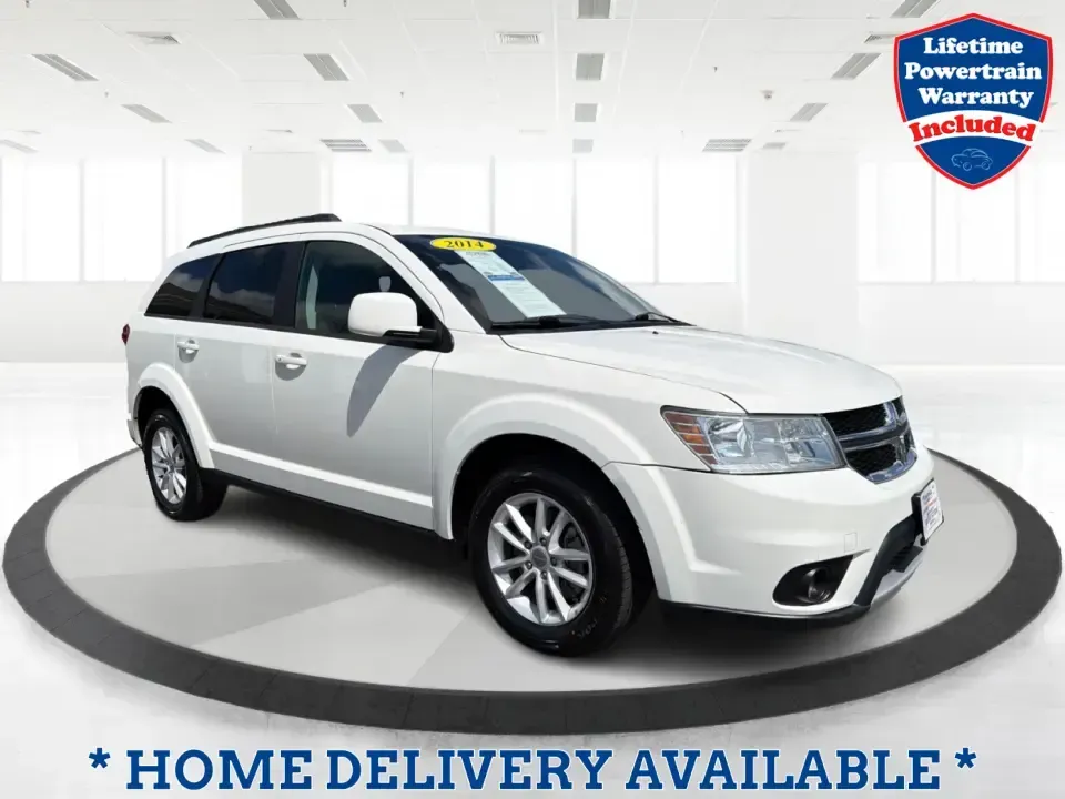 2014 Dodge Journey SXT (3C4PDDBG1ET) with an 3.6L V-6 DOHC engine, 6-Speed Automatic transmission, located at 880 E. National Road, Vandalia, OH, 45377, (937) 908-9800, 39.891918, -84.183594 - Pack up the kids, queue up a playlist, and head out for a weekend getaway-this 2014 Dodge Journey SXT is built for real-life schedules and real-life adventures. Whether you're shuttling to practice, commuting up I-75, or planning a road trip from Vandalia to the National Museum of the U.S. Air Force - Photo#0