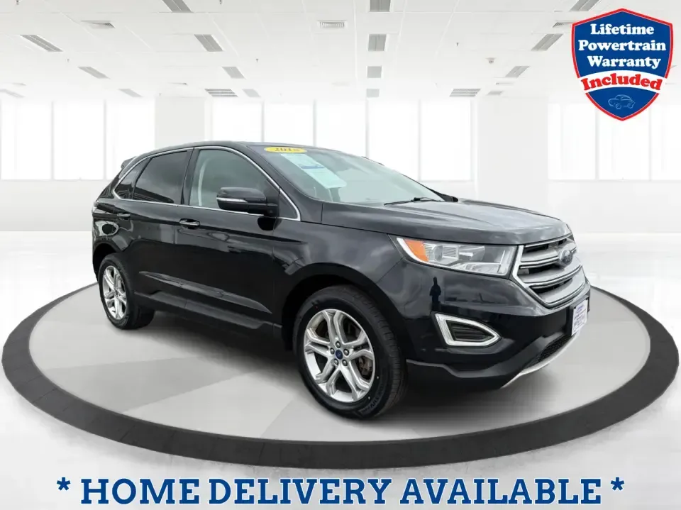 2018 Ford Edge Titanium (2FMPK4K82JB) with an 3.5L V6 DOHC 24V engine, 6A transmission, located at 1951 S Dayton Lakeview Rd., New Carlisle, OH, 45344, (937) 908-9800, 39.890999, -84.050255 - Need one SUV that can handle Ohio weather, keep the family comfortable, and still feel upscale for your daily commute? This 2018 Ford Edge Titanium in Shadow Black is built for real life-school runs, I-75 commuting, and weekend getaways to places like Charleston Falls Preserve-while giving you the p - Photo#0