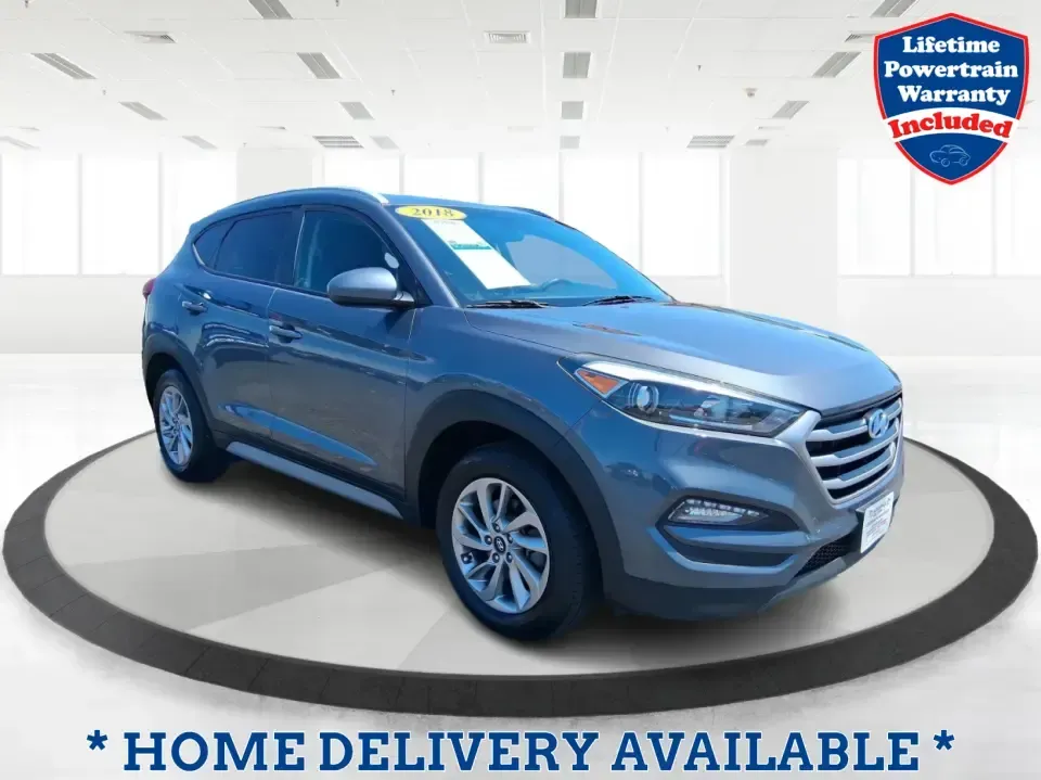 2018 Hyundai Tucson SEL (KM8J33A43JU) with an Nu 2L I-4 gasoline direct injection engine, 6A transmission, located at 4508 South Dixie Dr, Moraine, OH, 45439, (937) 908-9800, 39.689976, -84.218452 - Need a practical SUV that fits real life in the Miami Valley-school runs, I-75 commutes, and weekend getaways to Cox Arboretum or Carillon Historical Park? This 2018 Hyundai Tucson SEL in Coliseum Gray is a smart, comfortable choice for drivers who want SUV versatility without the bulky feel, and it - Photo#0