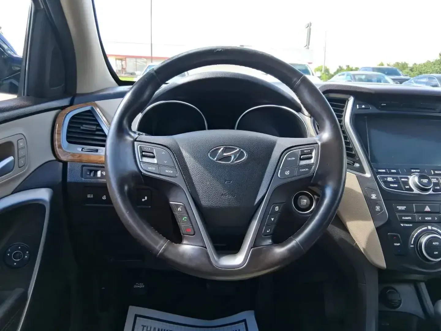 2015 Hyundai Santa Fe 2.4L (5XYZUDLB3FG) with an Theta II 2.4L I-4 gasoline direct injection engine, 6-Speed Automatic transmission, located at 1230 East Main St, Xenia, OH, 45385, (937) 908-9800, 39.688026, -83.910172 - Pack up the kids, load the cooler, and point your weekend plans toward the open road-this 2015 Hyundai Santa Fe 2.4L in Platinum Graphite is the kind of SUV that fits real life in Riverside. Whether you're commuting down I-75, running errands along Woodman Dr, or heading out for a day at Eastwood Me - Photo#16