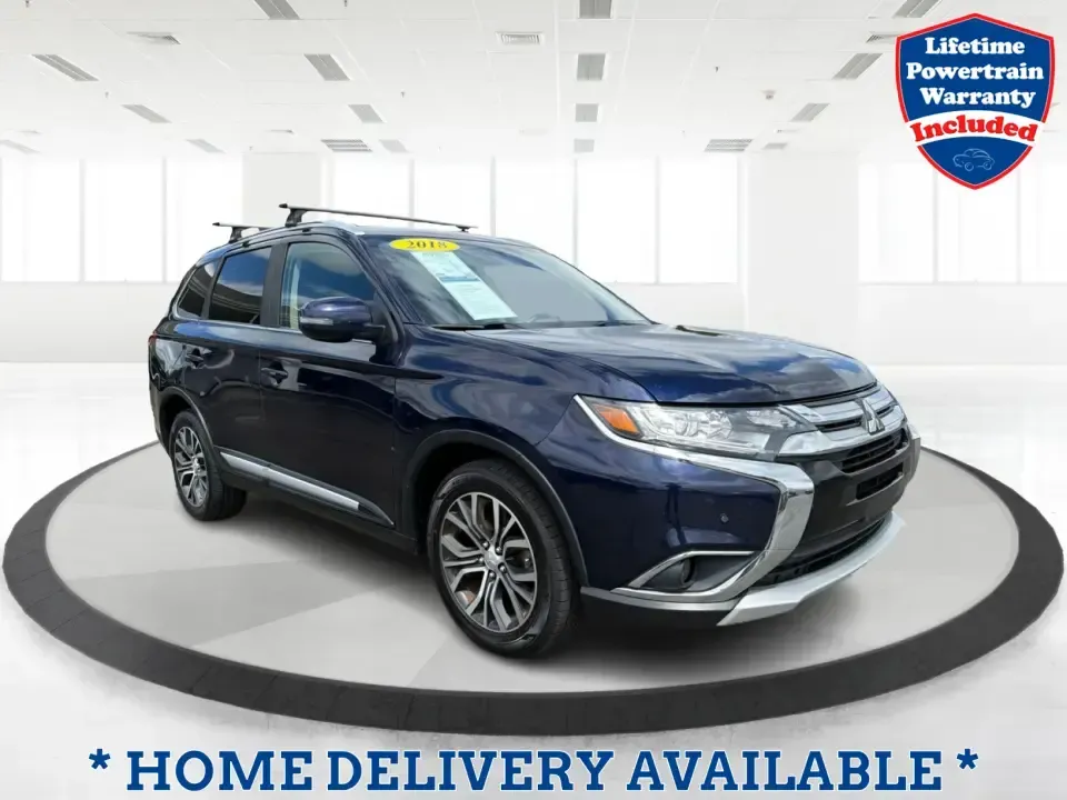 2018 Mitsubishi Outlander SEL (JA4AD3A39JJ) with an 2.4L I-4 variable valve control engine, CVT transmission, located at 4508 South Dixie Dr, Moraine, OH, 45439, (937) 908-9800, 39.689976, -84.218452 - Weekend road trips to John Bryan State Park, daily commutes down US-35, or school-drop runs around Xenia's neighborhoods-this 2018 Mitsubishi Outlander SEL is the kind of SUV that fits real life. Finished in eye-catching Cosmic Blue Metallic and built with three-row flexibility, it's a smart pick fo - Photo#0