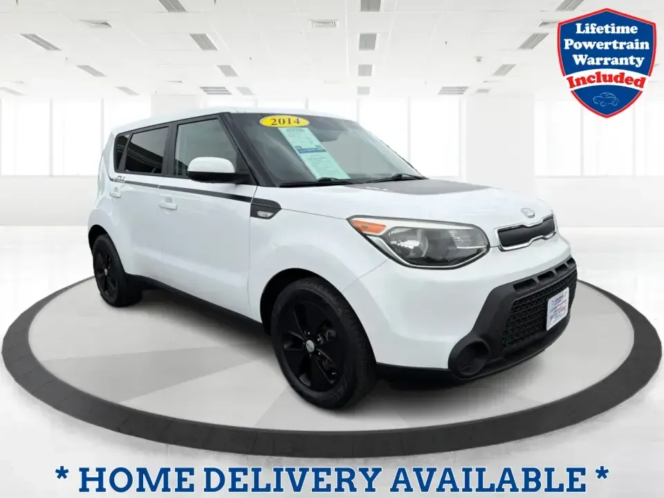 2014 Kia Soul Base (KNDJN2A20E7) with an 1.6L L4 DOHC 16V engine, located at 1184 Kauffman Ave, Fairborn, OH, 45324, (937) 908-9800, 39.807072, -84.030914 - Need a practical, easy-to-park commuter that can also handle grocery runs, campus life, and weekend trips around the Miami Valley? This 2014 Kia Soul Base in bright White delivers the kind of everyday versatility that fits real life in Fairborn-whether you're commuting to Wright-Patterson AFB, headi - Photo#0