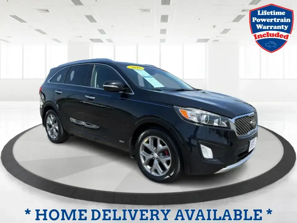 2016 Kia Sorento 3.3L SX (5XYPKDA57GG) with an Lambda II 3.3L V-6 gasoline direct injection engine, 6-Speed Automatic transmission, located at 4508 South Dixie Dr, Moraine, OH, 45439, (937) 908-9800, 39.689976, -84.218452 - Pack up the kids, load the cooler, and point the hood toward a weekend getaway-this 2016 Kia Sorento SX is the kind of SUV that fits real life in Moraine. Whether you're juggling school drop-offs, commuting up I-75 toward Dayton, or planning road trips to Carillon Historical Park and Riverscape Metr - Photo#0