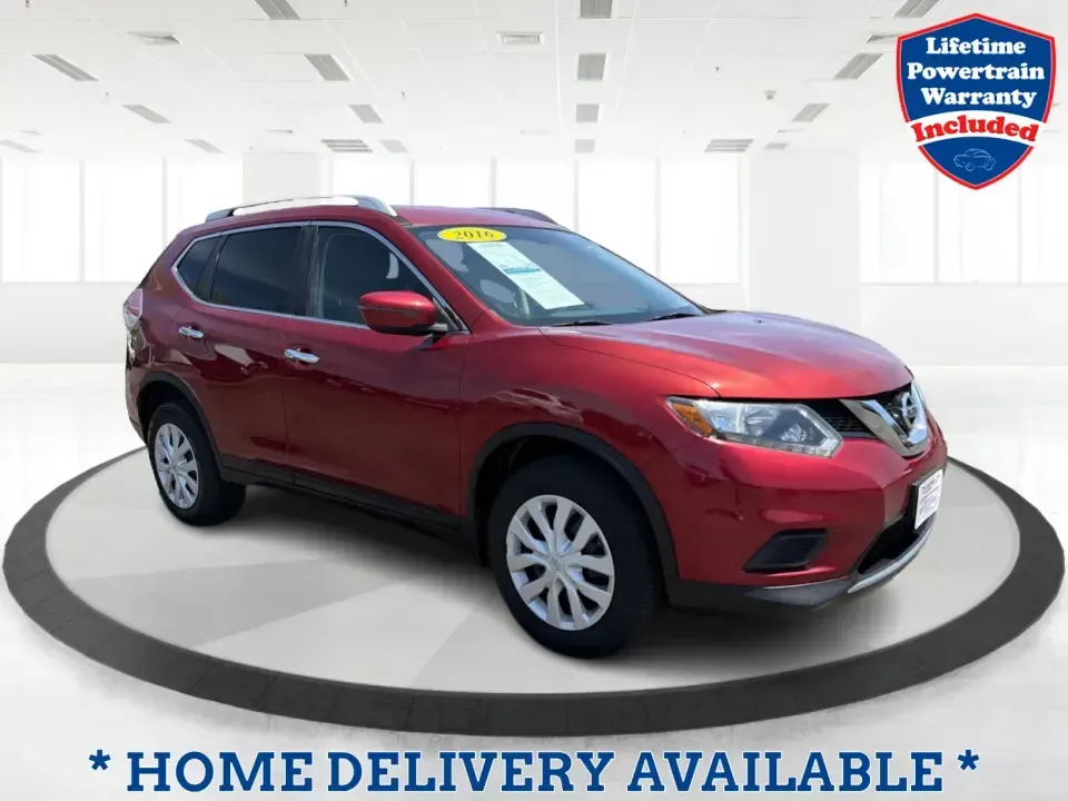 2016 Nissan Rogue S (JN8AT2MVXGW) with an 2.5L I-4 DOHC engine, CVT transmission, located at 1099 N County Rd 25A , Troy, OH, 45373, (937) 908-9800, 40.057079, -84.212883 - Picture your next Ohio weekend: loading up groceries for the week, packing sports gear for the kids, or heading out for a day trip to Dayton or the Miami Valley-without feeling cramped or stressed. This Cayenne Red 2016 Nissan Rogue S is the kind of compact SUV that fits real-life routines: comforta - Photo#0