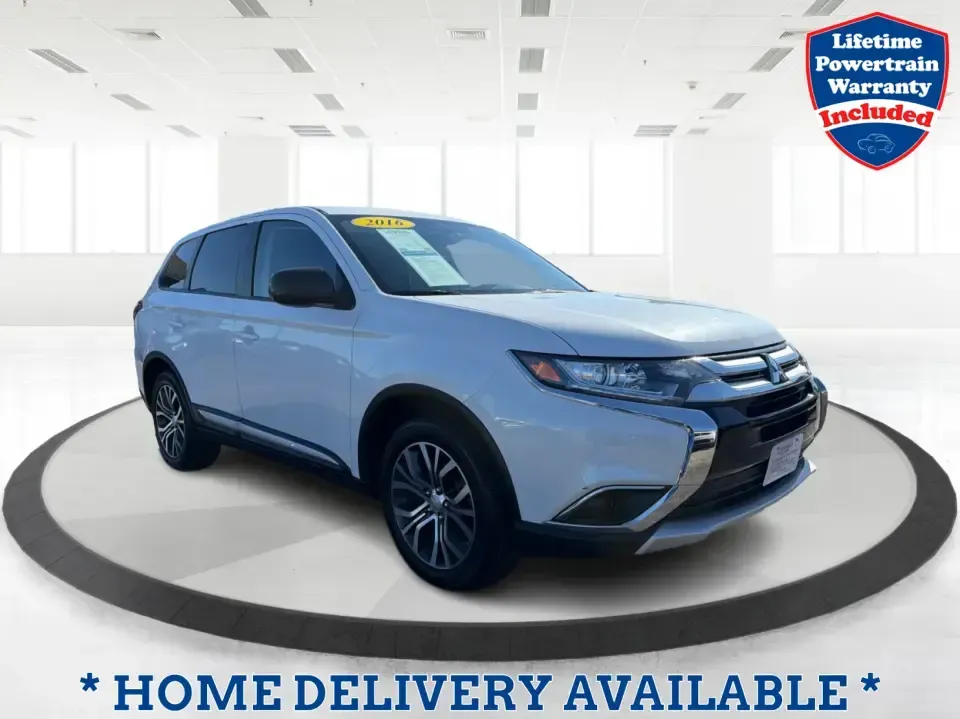 2016 Mitsubishi Outlander ES (JA4AD2A30GZ) with an 2.4L I-4 variable valve control engine, CVT transmission, located at 8750 N County Rd 25A, Piqua, OH, 45356, (937) 908-9800, 40.164391, -84.232513 - Weekend road trips to Indian Lake, daily commutes down I75, or shuttling kids between practice and school-this 2016 Mitsubishi Outlander ES is built for real-life schedules in and around Piqua, Ohio. Finished in Diamond White Pearl, this versatile SUV blends family-friendly space with easy-to-live-w - Photo#0