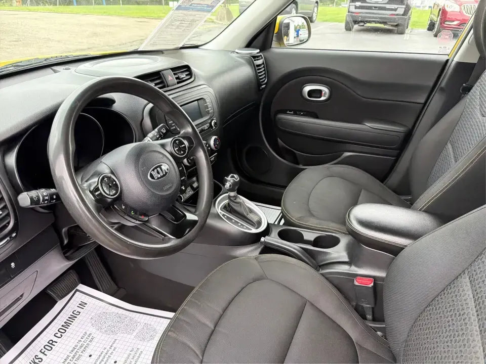 2016 Kia Soul + (KNDJP3A5XG7) with an 2L I-4 gasoline direct injection engine, 6A transmission, located at 401 Woodman Dr, Riverside, OH, 45431, (937) 908-9800, 39.760899, -84.123421 - Need a city-friendly ride that makes daily life easier-school drop-offs, a long commute to Wright-Patterson AFB, or quick weekend runs for coffee and groceries-without feeling like you're driving something ordinary? This 2016 Kia Soul + in Solar Yellow brings standout style, hatchback versatility, a - Photo#9