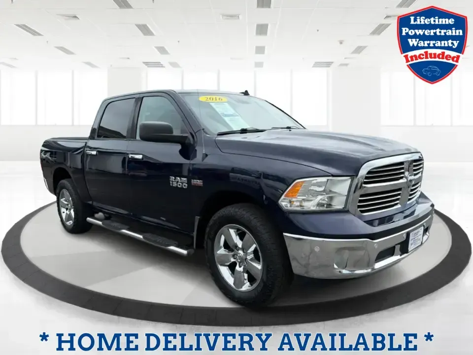2016 Ram 1500 Big Horn (3C6RR7LT3GG) with an 5.7L V8 OHV 16V engine, 6A transmission, located at 401 Woodman Dr, Riverside, OH, 45431, (937) 908-9800, 39.760899, -84.123421 - Weekend lake trips, hauling gear for a home project, or commuting from Riverside to Dayton with room for the whole crew-this 2016 Ram 1500 Big Horn Crew Cab is built for real-life schedules and real-life needs. Finished in eye-catching True Blue Pearlcoat and powered by a strong 5.7L V8, it's the ki - Photo#0
