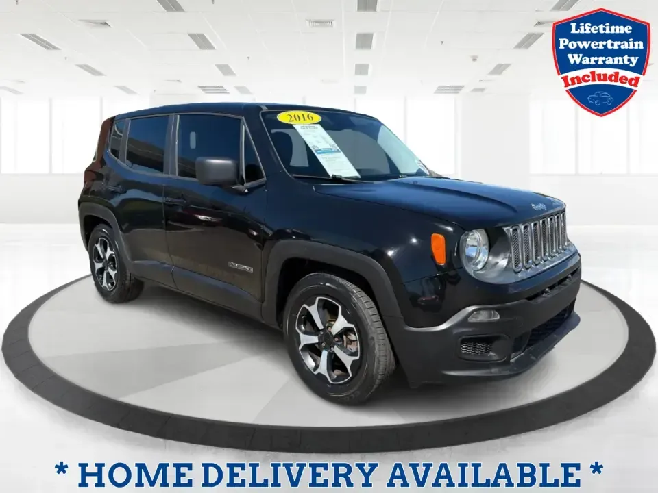 2016 Jeep Renegade Sport FWD (ZACCJAAT2GP) with an 2.4L L4 DOHC 16V engine, 6M transmission, located at 1099 N County Rd 25A , Troy, OH, 45373, (937) 908-9800, 40.057079, -84.212883 - Weekend plans, weekday commutes, and everything in between feel a lot easier when you've got a crossover that's compact to park, comfortable for five, and efficient on the highway. This 2016 Jeep Renegade Sport FWD in Black is a smart fit for Troy-area drivers who want Jeep style and everyday practi- Photo#0