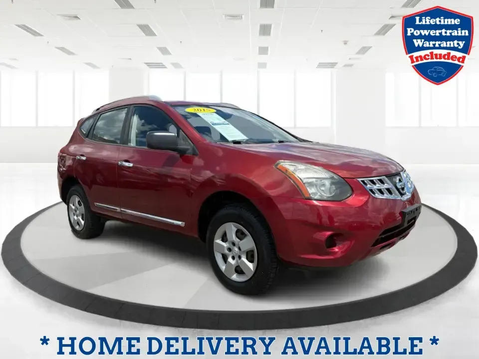 2015 Nissan Rogue S AWD (JN8AS5MV1FW) with an 2.5L L4 DOHC 16V engine, Continuously Variable Transmission transmission, located at 8750 N County Rd 25A, Piqua, OH, 45356, (937) 908-9800, 40.164391, -84.232513 - When your week is packed with school drop-offs, I-75 commutes, and weekend runs to Indian Lake, you need an SUV that's comfortable, confident in Ohio weather, and easy to live with. This 2015 Nissan Rogue S AWD in eye-catching Cayenne Red is built for real life in Piqua-roomy for five, efficient for- Photo#0