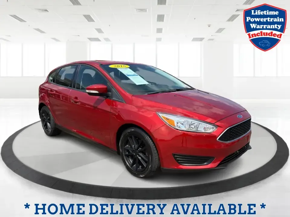 2018 Ford Focus SE (1FADP3K27JL) with an 2L I-4 gasoline direct injection engine, Automatic transmission, located at 401 Woodman Dr, Riverside, OH, 45431, (937) 908-9800, 39.760899, -84.123421 - Need a smart, efficient ride for the daily commute, campus runs, or quick weekend getaways around the Miami Valley? This 2018 Ford Focus SE in eye-catching Hot Pepper Red Metallic Tinted Clearcoat is a practical hatchback-style choice that fits real life-easy to park in busy lots, comfortable for fi- Photo#0