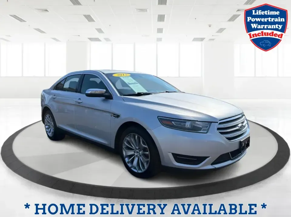 2015 Ford Taurus Limited (1FAHP2F89FG) with an EcoBoost 2L I-4 gasoline direct injection engine, located at 880 E. National Road, Vandalia, OH, 45377, (937) 908-9800, 39.891918, -84.183594 - Need a comfortable, feature-packed sedan for the daily commute up I75, quick school drop-offs, or a relaxed weekend drive to the National Museum of the U.S. Air Force? This 2015 Ford Taurus Limited in Ingot Silver Metallic delivers a big-car ride with upscale amenities and confident power-an ideal f- Photo#0