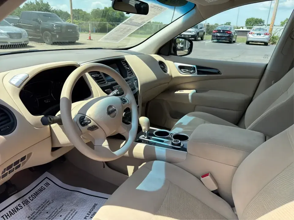 2015 Nissan Pathfinder S (5N1AR2MM9FC) with an 3.5L V-6 DOHC engine, located at 1099 N County Rd 25A , Troy, OH, 45373, (937) 908-9800, 40.057079, -84.212883 - Need one vehicle that can handle weekday school runs, a long I75 commute, and a spontaneous weekend escape to Charleston Falls Preserve? This 2015 Nissan Pathfinder S in Arctic Blue Metallic is a versatile 3-row crossover built for real-life Ohio driving-roomy for growing families, comfortable for r- Photo#9