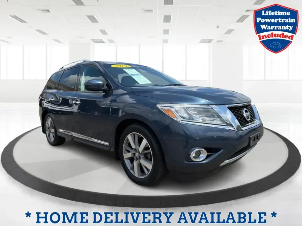 2014 Nissan Pathfinder S 4WD (5N1AR2MM8EC) with an 3.5L V6 DOHC 24V engine, Continuously Variable Transmission transmission, located at 8750 N County Rd 25A, Piqua, OH, 45356, (937) 908-9800, 40.164391, -84.232513 - Need one SUV that can handle school drop-offs, long commutes, and weekend getaways to Caesar Creek-without forcing your whole crew to squeeze in? This 2014 Nissan Pathfinder S 4WD is built for real life in Xenia, with three rows for up to 7 passengers, confident 4WD traction for unpredictable Ohio w- Photo#0