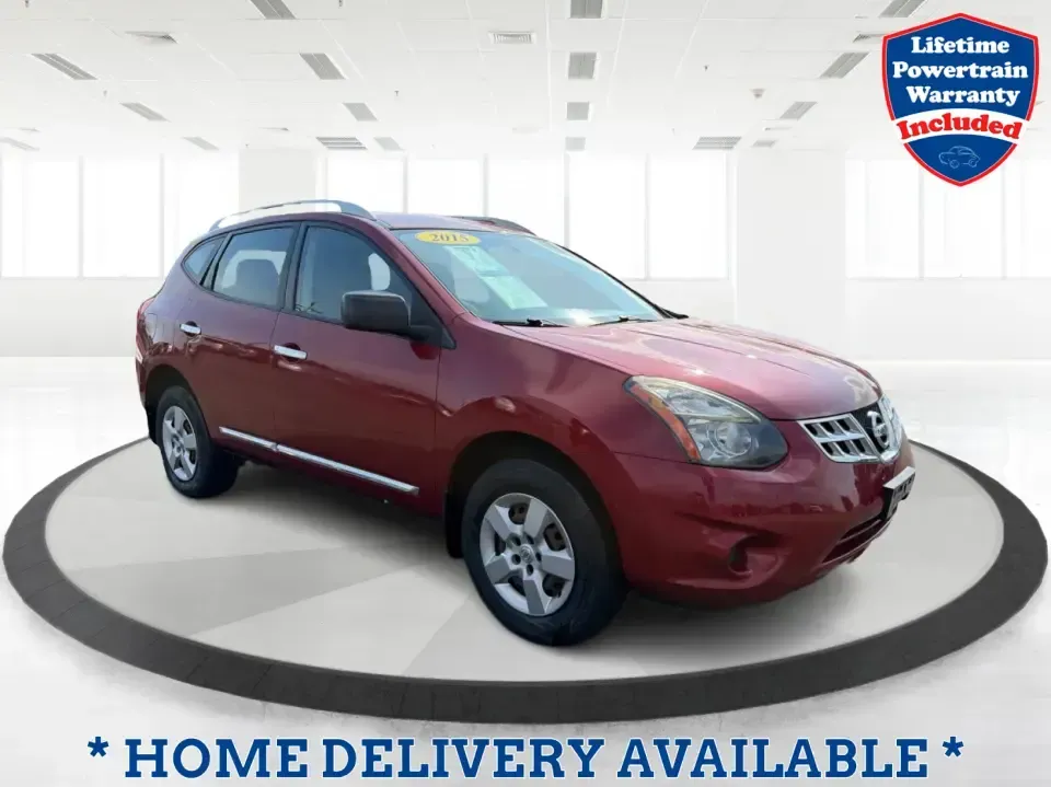 2015 Nissan Rogue S 2WD (JN8AS5MTXFW) with an 2.5L L4 DOHC 16V engine, Continuously Variable Transmission transmission, located at 1951 S Dayton Lakeview Rd., New Carlisle, OH, 45344, (937) 908-9800, 39.890999, -84.050255 - Need a practical SUV that fits real life in Clark County-school drop-offs, grocery runs, and weekend escapes to John Bryan State Park or Buck Creek-without feeling oversized? This **2015 Nissan Rogue S 2WD** in **Cayenne Red** is a smart, budget-friendly choice for commuters and growing families who- Photo#0