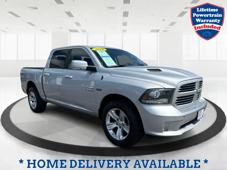 2016 Ram 1500 Sport Crew Cab SWB 4WD (1C6RR7MT4GS) with an 5.7L V8 OHV 16V engine, 6A transmission, located at 880 E. National Road, Vandalia, OH, 45377, (937) 908-9800, 39.891918, -84.183594 - Need a truck that can handle weekday work, weekend towing, and spur-of-the-moment road trips without feeling like a chore to drive? This **2016 Ram 1500 Sport Crew Cab SWB 4WD** is built for the Vandalia lifestyle-whether you're hauling gear up **I75**, running errands along **E. National Road**, or - Photo#0
