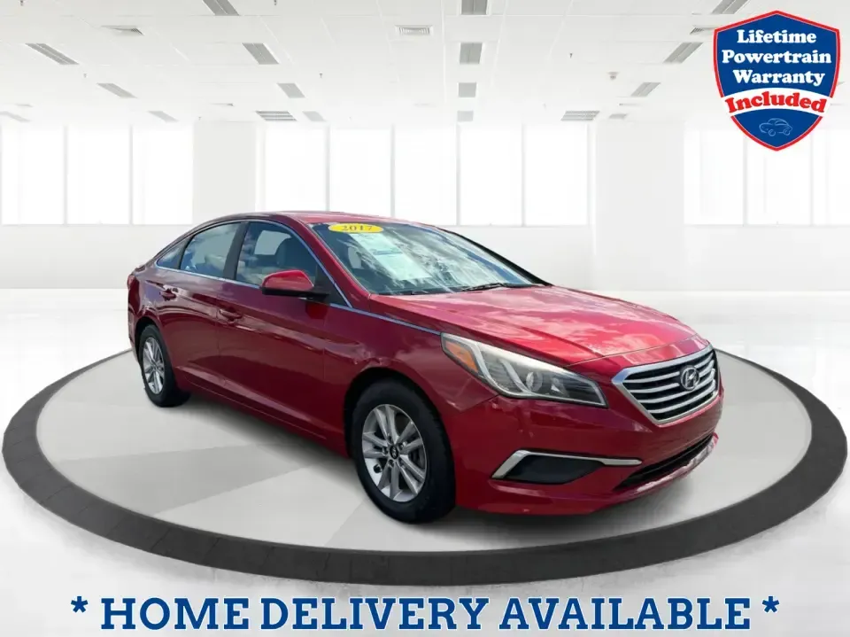 2017 Hyundai Sonata SE (5NPE24AF8HH) with an 2.4L L4 DOHC 16V engine, 7A transmission, located at 1099 N County Rd 25A , Troy, OH, 45373, (937) 908-9800, 40.057079, -84.212883 - Need a reliable, comfortable sedan for the daily drive from Troy to Dayton, school drop-offs, or quick weekend getaways to Charleston Falls Preserve? This red 2017 Hyundai Sonata Base is built for real life-easy to park downtown near the Miami County Courthouse, smooth on I75, and efficient enough f - Photo#0