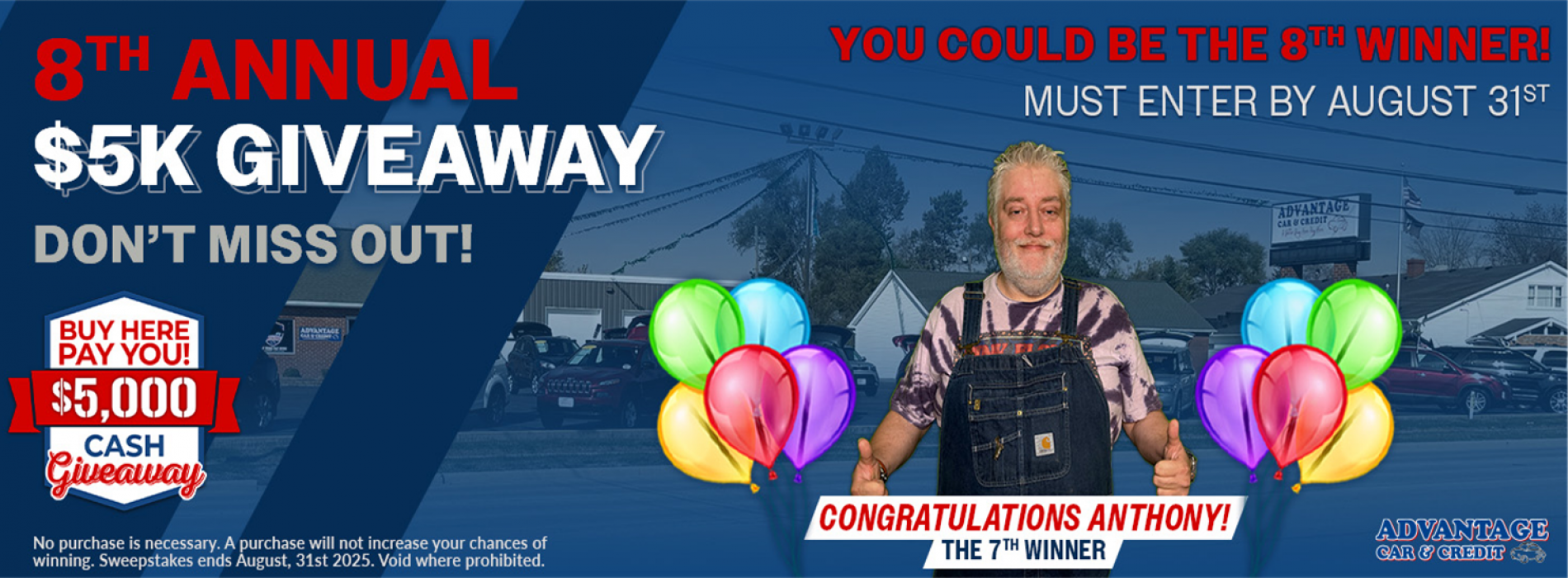 Advantage Car and Credit - Buy Here Pay You, 5000 dollar cash giveaway*